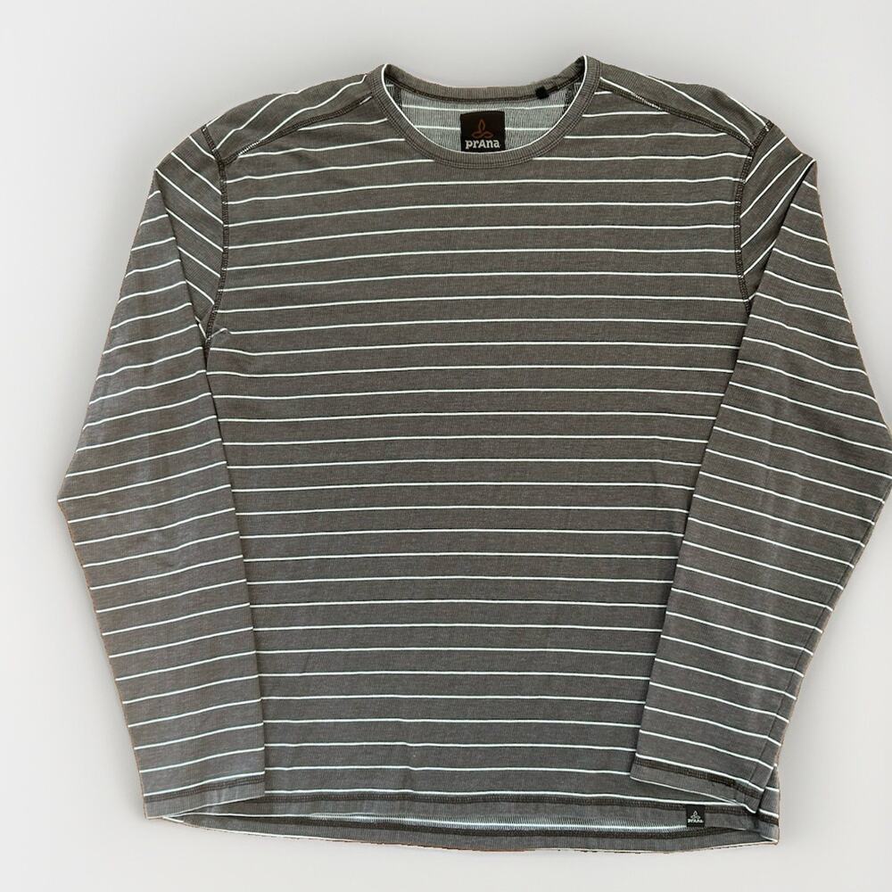 prAna Keller Long Sleeve Striped Knit Top Men's Size XXL Gorpcore Hiking Outdoor